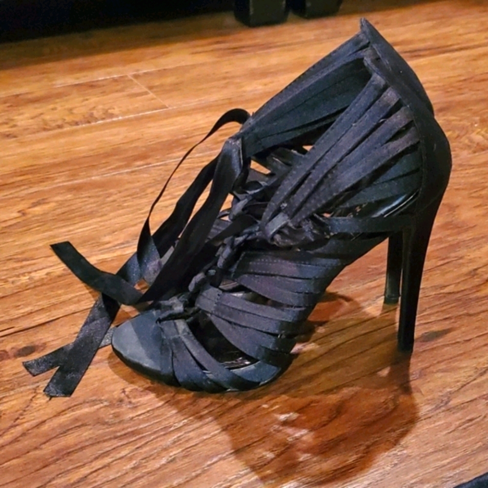 Zigi Soho Black Satin Heels - Picture 3 of 4
